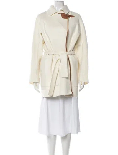 Pre-owned Hermes Cashmere Trench Coat W/ Tags In Neutral