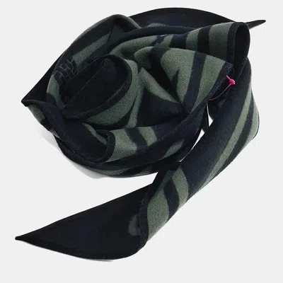 Pre-owned Hermes Cashmere Triangle Muffler In Multi