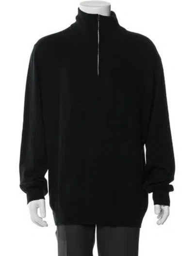 Pre-owned Hermes Cashmere Turtleneck Polo Sweater In Black