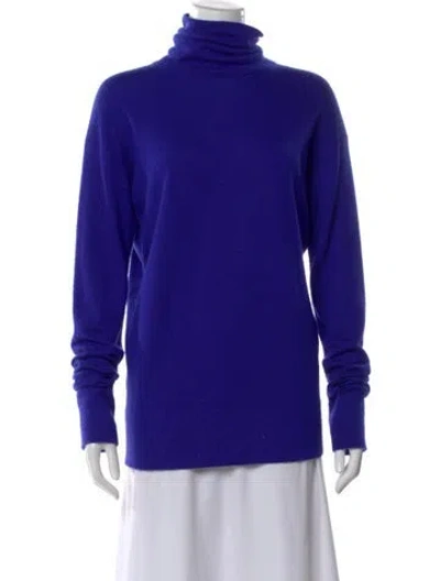 Pre-owned Hermes Cashmere Turtleneck Sweater In Blue