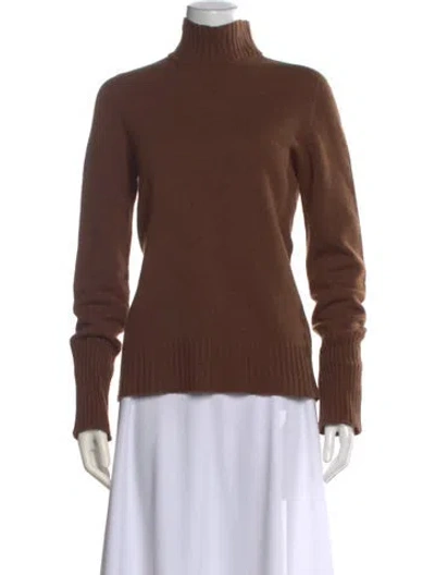 Pre-owned Hermes Cashmere Turtleneck Sweater In Brown