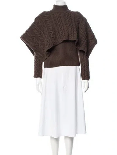 Pre-owned Hermes Cashmere Turtleneck Sweater In Brown