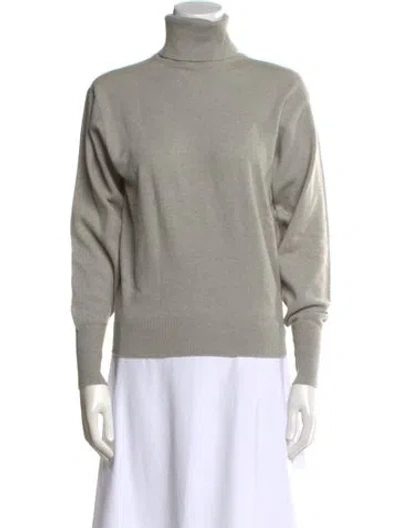 Pre-owned Hermes Cashmere Turtleneck Sweater In Gray