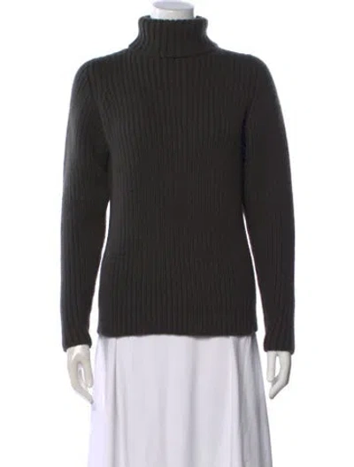 Pre-owned Hermes Cashmere Turtleneck Sweater In Gray