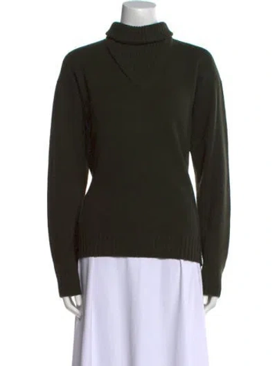 Pre-owned Hermes Cashmere Turtleneck Sweater In Green