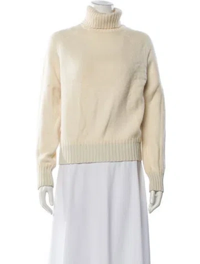 Pre-owned Hermes Cashmere Turtleneck Sweater In Neutral