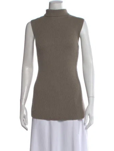 Pre-owned Hermes Cashmere Turtleneck Sweater In Neutral