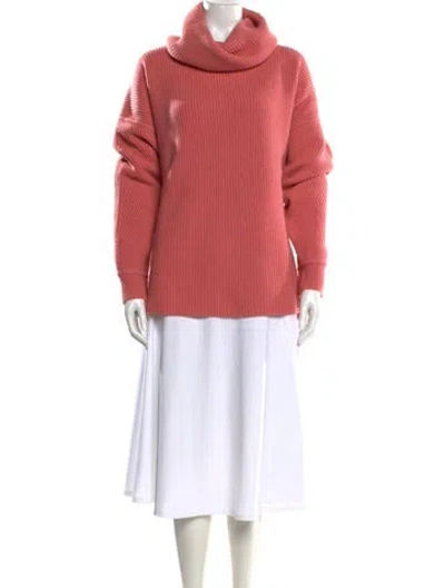 Pre-owned Hermes Cashmere Turtleneck Sweater In Pink