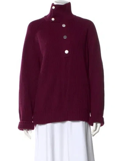 Pre-owned Hermes Cashmere Turtleneck Sweater In Purple