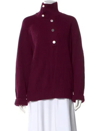 Pre-owned Hermes Cashmere Turtleneck Sweater In Purple