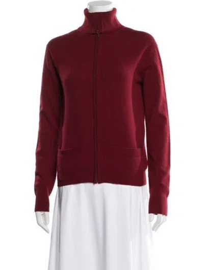 Pre-owned Hermes Cashmere Turtleneck Sweater In Red