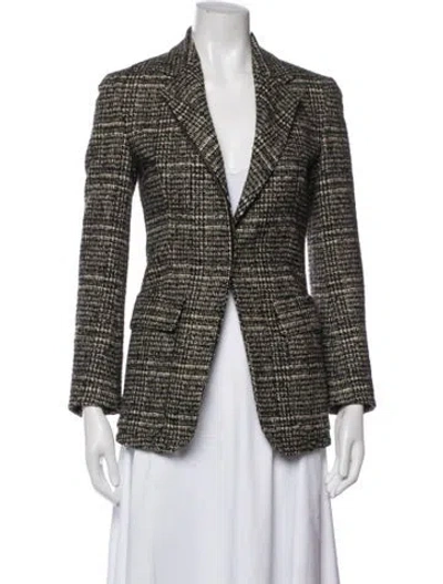Pre-owned Hermes Cashmere Tweed Pattern Blazer In Multicolor