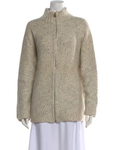 Pre-owned Hermes Cashmere Tweed Pattern Sweater In Neutral
