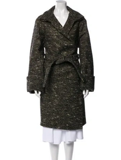 Pre-owned Hermes Cashmere Tweed Pattern Trench Coat W/ Tags In Multi