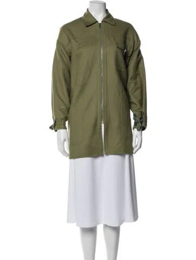Pre-owned Hermes Cashmere Utility Jacket In Green