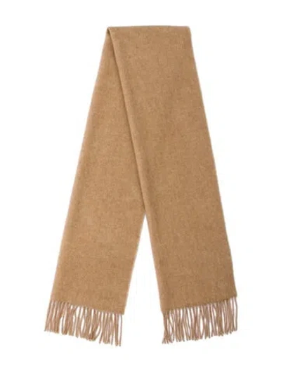 Pre-owned Hermes Cashmere Vintage Scarf In Brown