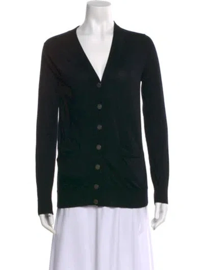 Pre-owned Hermes Cashmere V-neck Sweater In Black