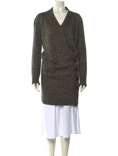 Pre-owned Hermes Cashmere V-neck Sweater In Black