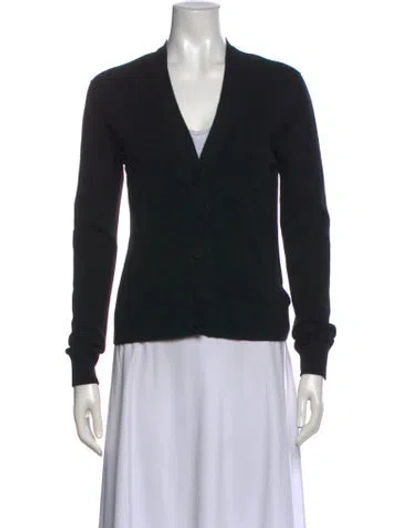 Pre-owned Hermes Cashmere V-neck Sweater In Black