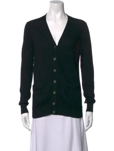 Pre-owned Hermes Cashmere V-neck Sweater In Black