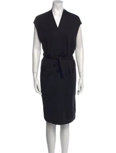 Pre-owned Hermes Cashmere V-neck Sweater W/ Tags In Black