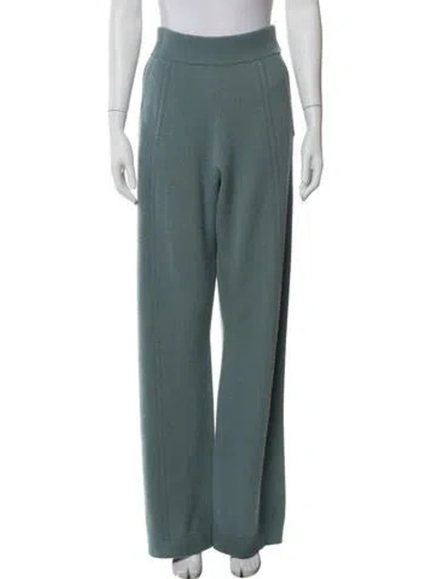 Pre-owned Hermes Cashmere Wide Leg Pants In Blue