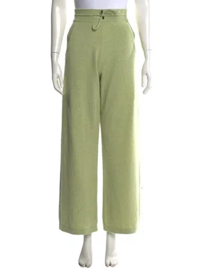 Pre-owned Hermes Cashmere Wide Leg Pants W/ Tags In Green