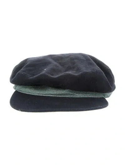 Pre-owned Hermes Casquette Cavale Newsboy Cap In Black