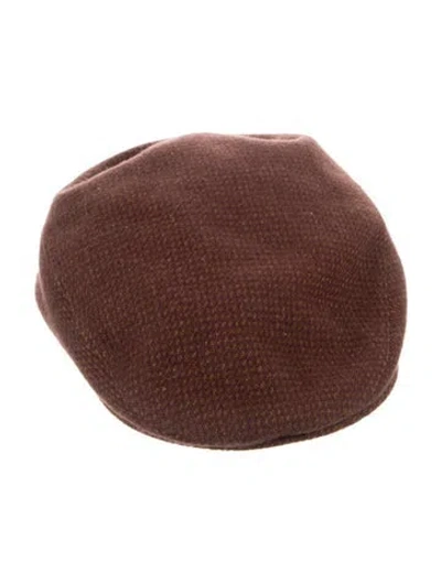 Pre-owned Hermes Casquette Newsboy Cap In Brown