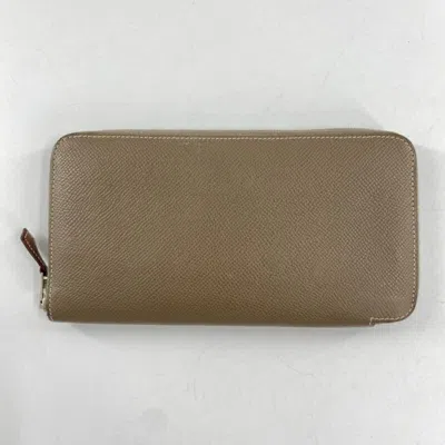 Pre-owned Hermes Cassis Epsom Leather Long Wallet (bi-fold) ()