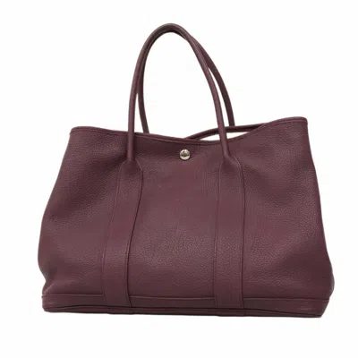Pre-owned Hermes Cassis Negonda Leather Tote Bag () In Purple