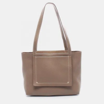 Pre-owned Hermes Cava Serie 31 Etoupe Grey In Brown