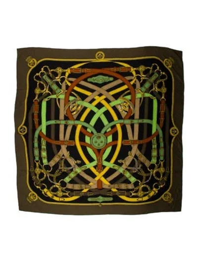Pre-owned Hermes Cavalcadour Cashmere Scarf In Multi