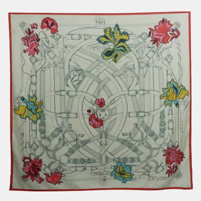 Pre-owned Hermes Cavalcadour Cashmere Shawl In Multi