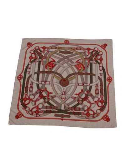 Pre-owned Hermes Cavalcadour Cashmere Shawl In Neutral