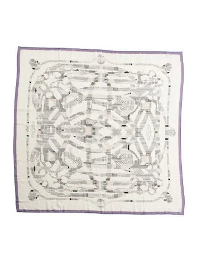 Pre-owned Hermes Cavalcadour Cashmere Shawl In Purple
