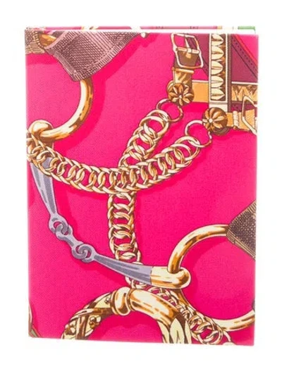 Pre-owned Hermes Cavalcadour Silk Notebook In Pink
