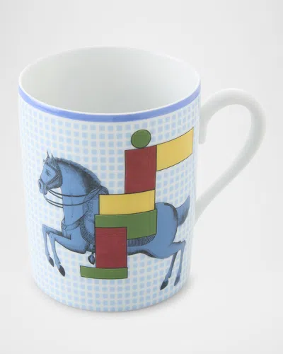 Pre-owned Hermes Cavalier En Formes N1 Bleu Mug, 9 Oz.
