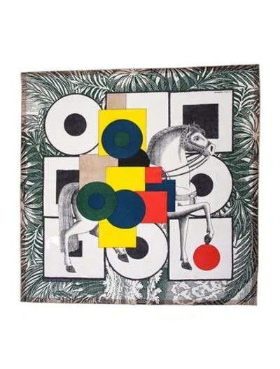 Pre-owned Hermes Cavalier En Formes Silk Scarf In Multi