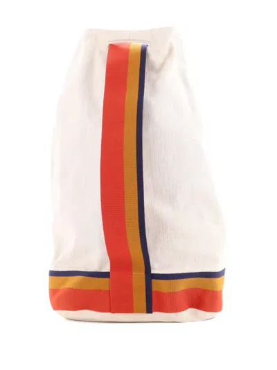 Pre-owned Hermes Cavalier Sling Bag Toile And Nylon Backpack In Neutral