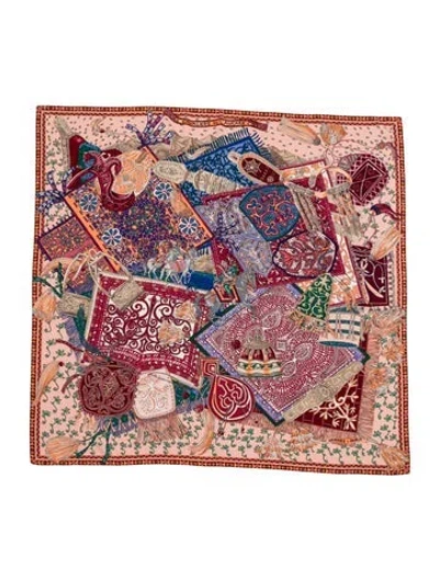 Pre-owned Hermes Cavaliers Du Caucase Cashmere Shawl In Multi