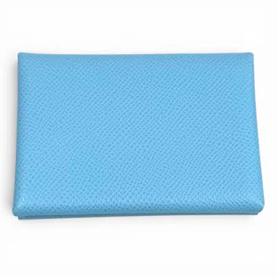 Pre-owned Hermes Celeste Epsom Leather Wallet (bi-fold) ()