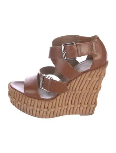 Pre-owned Hermes Celeste Leather Gladiator Sandals In Brown