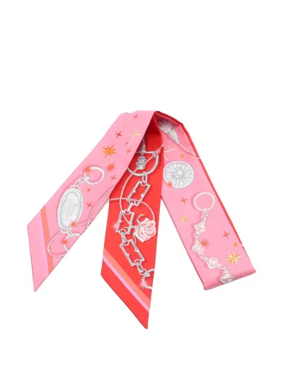 Pre-owned Hermes C'est La Fete Scarf In Pink