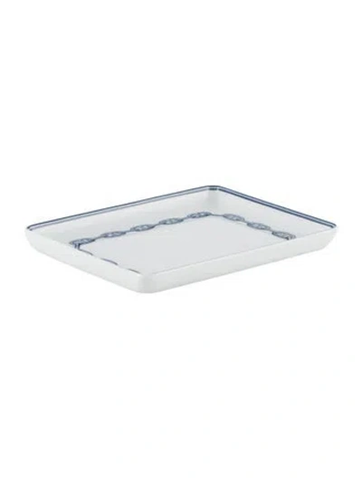 Pre-owned Hermes Chaine D' Ancre Catchall Tray In White