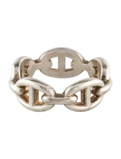 Pre-owned Hermes Chaine D' Ancre Enchainee Ring, Small Model In Multi