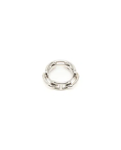Pre-owned Hermes Hermès Chaine D Ancre Scarf Ring In Silver