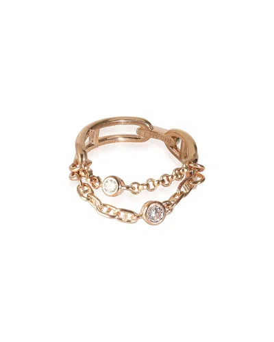 Pre-owned Hermes Hermès Chaine D'ancre 18k Rose Gold Ring (authentic Pre-loved)