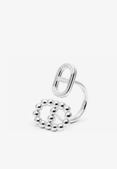 Hermes Chaine D'ancre Alea Ii Mm Ring In Silver
