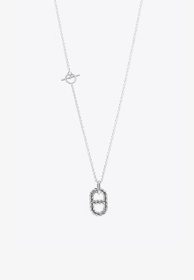 Hermes Chaine D'ancre Alea Ii Twisted Pendant Gm In Silver